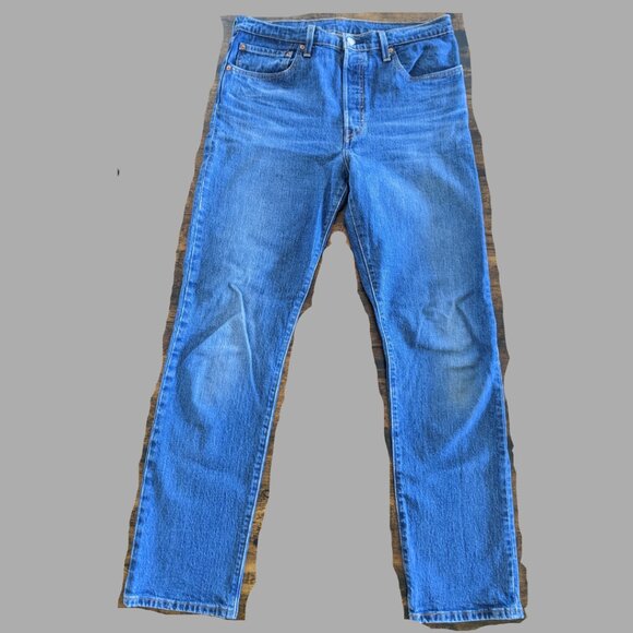 Levi's 501 Dark Wash Straight Leg Jeans 31/32 - Picture 1 of 7